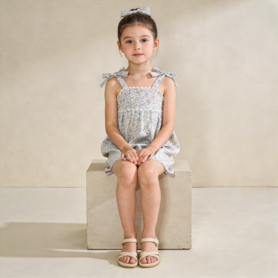 Makemake Organics Organic Tie Up Top & Shorts Set - Tulle Floral