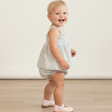 Makemake Organics Organic Scalloped Top & Bloomers Set - Tulle Floral