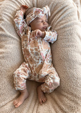 Floral Baby Jumpsuit + Bow