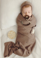 Organic Pointelle Swaddle Blanket + Hat Gift Set