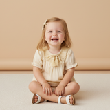 Makemake Organics Organic Smocked Top & Shorts Set - Butter Yellow