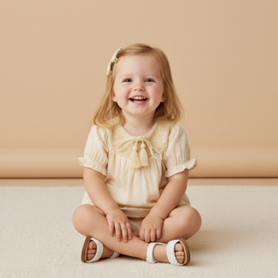 Makemake Organics Organic Smocked Top & Shorts Set - Butter Yellow