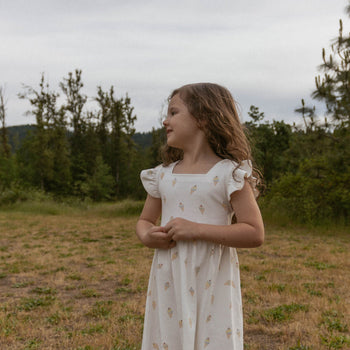 Makemake Organics Organic Cutout Back Dress - Ice Cream