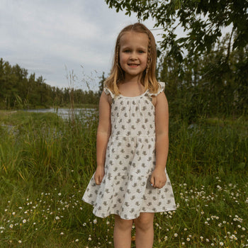 Makemake Organics Organic Ruffle Tiered Dress - Poppy