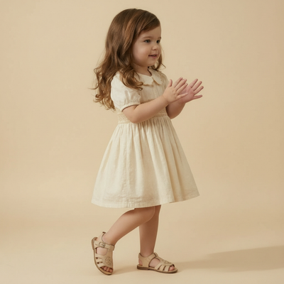 Makemake Organics Organic Smocked Collar Dress - Butter Yellow
