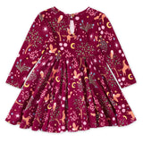 Apple Park Bamboo Blend L/S Twirly Tee Dress - Woodland Dreams