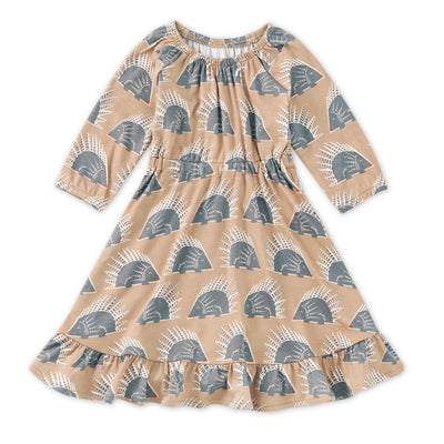 Apple Park Bamboo Blend L/S Ruffle Dress - Chill Quill