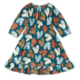 Apple Park Bamboo Blend L/S Ruffle Dress - Squirrel Scurry