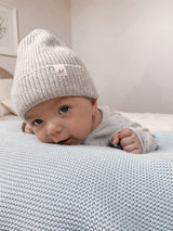 Merino Wool Baby Beanie - Heather Gray