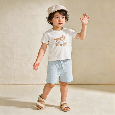 Makemake Organics Organic Graphic Tee & Shorts Set - Wild West