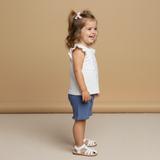 Makemake Organics Organic Sleeveless Flutter Top & Shorts Set - Spring Floral