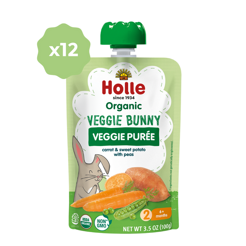 Holle Baby Food Pouches Organic Veggie Puree Veggie Bunny