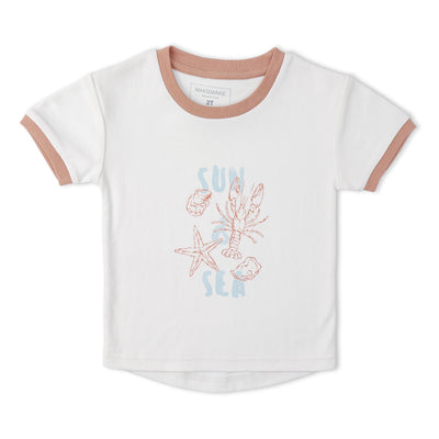 Makemake Organics Organic Graphic Tee & Shorts Set - Beach Day