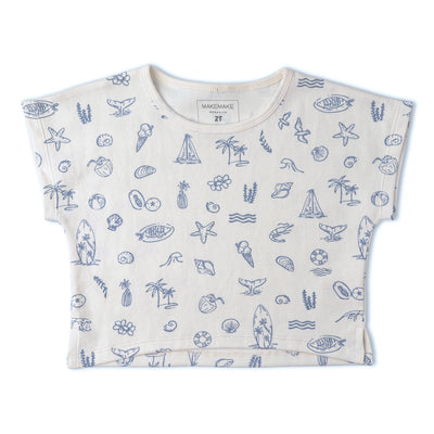 Makemake Organics Organic Drop Shoulder Tee & Shorts Set - Coastal