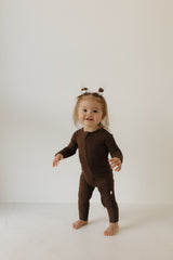 Bamboo Zip Pajamas | Coffee Bean