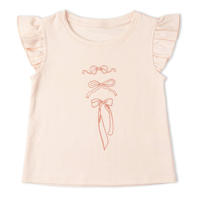 Makemake Organics Organic Sleeveless Flutter Top & Shorts Set - Bows