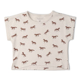 Makemake Organics Organic Drop Shoulder Tee & Shorts Set - Horses