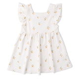 Makemake Organics Organic Cutout Back Dress - Lemons