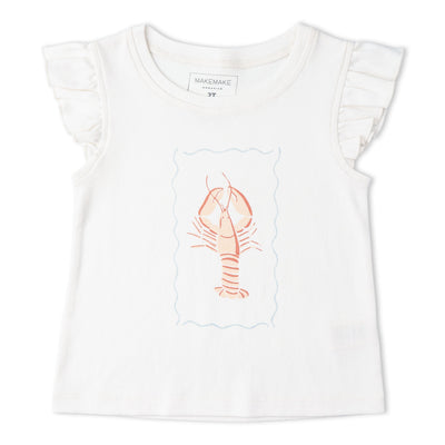Makemake Organics Organic Sleeveless Flutter Top & Shorts Set - Lobster