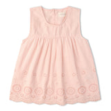 Makemake Organics Organic Eyelet Top And Pant Set - Blush Eyelet