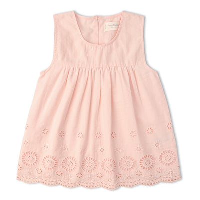 Makemake Organics Organic Eyelet Top And Pant Set - Blush Eyelet