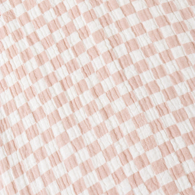 Makemake Organics Organic Buttoned Jumpsuit - Brick Checks