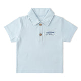 Makemake Organics Organic Polo Shirt & Shorts Set - Light Blue