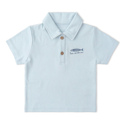 Makemake Organics Organic Polo Shirt & Shorts Set - Light Blue