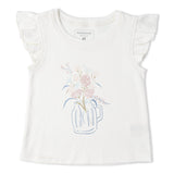 Makemake Organics Organic Sleeveless Flutter Top & Shorts Set - Spring Floral