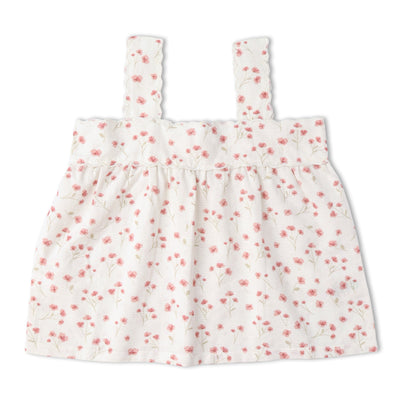 Makemake Organics Organic Scalloped Top & Bloomers Set - Pink Bloom