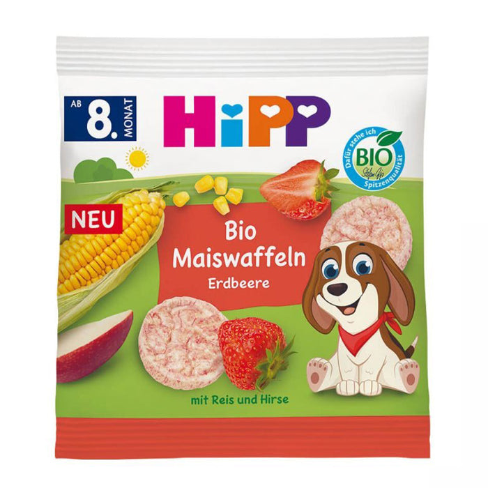 HiPP Organic Corn Waffles Strawberry 23 g (30951)(EXP:03/14/26)