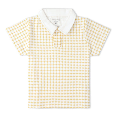 Makemake Organics Organic Collar Tee & Shorts Set - Dotty Gingham