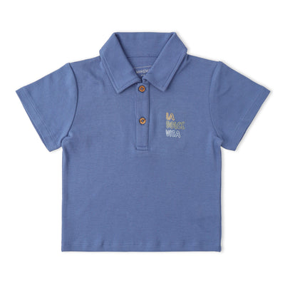 Makemake Organics Organic Polo Shirt & Shorts Set - Slate