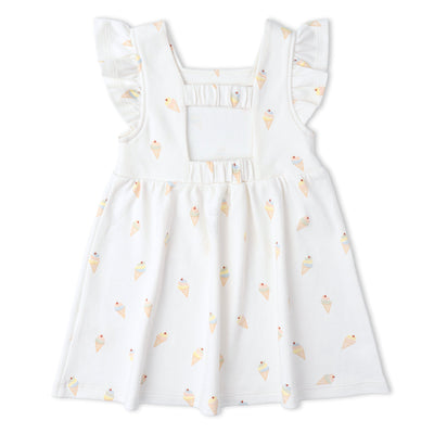 Makemake Organics Organic Cutout Back Dress - Ice Cream
