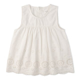 Makemake Organics Organic Eyelet Top And Pant Set - Ivory Eyelet