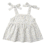 Makemake Organics Organic Tie Up Top & Shorts Set - Tulle Floral