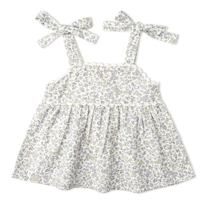 Makemake Organics Organic Tie Up Top & Shorts Set - Tulle Floral