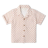 Makemake Organics Organic Shirt & Shorts Set - Brick Checks