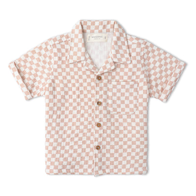 Makemake Organics Organic Shirt & Shorts Set - Brick Checks