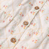 Makemake Organics Organic Flutter Buttoned Tiered Dress - Spring Weave
