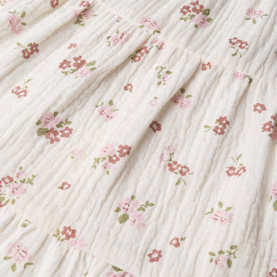 Makemake Organics Organic Smocked Jumpsuit - Blush Floral