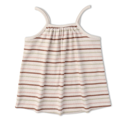 Makemake Organics Organic Tank Top & Shorts Set - Terra Stripes