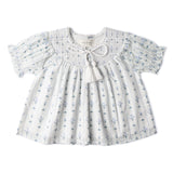 Makemake Organics Organic Smocked Top & Shorts Set - Blue Vines