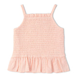 Makemake Organics Organic Smocked Top And Bloomer Set - Blush