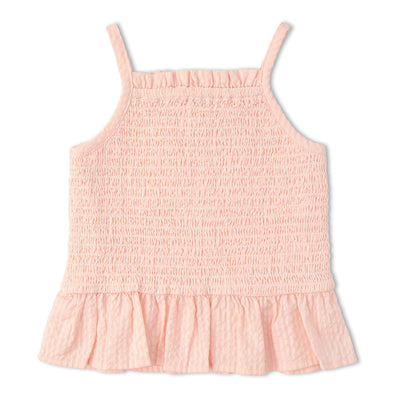 Makemake Organics Organic Smocked Top And Bloomer Set - Blush
