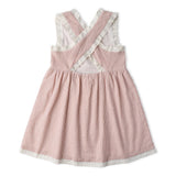 Makemake Organics Organic Cross Back Dress - Coral Stripes