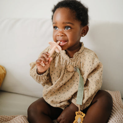 Mushie Flower Training Toothbrush – Silicone Toddler Toothbrush