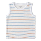 Makemake Organics Organic Sleeveless Tee & Shorts Set - Cabana Stripes