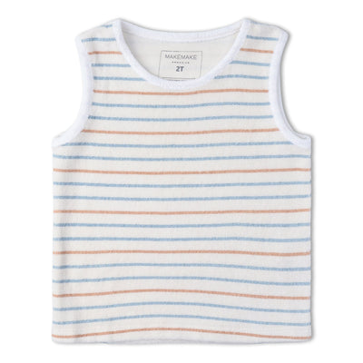 Makemake Organics Organic Sleeveless Tee & Shorts Set - Cabana Stripes
