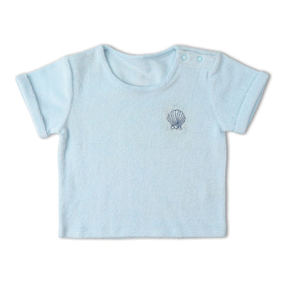 Makemake Organics Organic Terry Tee & Shorts Set - Light Blue